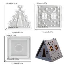3 件套星星和月亮露营帐篷硅胶模具烛台，家居装饰树脂石膏硅胶模具适用于装饰品 - 白色 - 查看 8