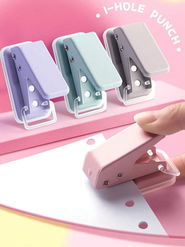 1pc Mini Single Hole Punch, 6mm Circle Holes, Small Tiny Hole Punch With Non-Slip Removable Base & Lock, For Journaling Crafts Scrapbooks Paper Card,Back To School,School Supplies