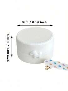 1 Stück kreative strukturierte Retro Schleife Pferd Schmuckkasten, eleganter hübscher Schmuckaufbewahrungskasten als Geschenk, Aufbewahrungsbox mit Schleifen-Pony-Form, runde Aufbewahrungsbox für Schmuck, tragbare Staubbox, perfekt für Schmuck und kleine Accessoires mit Herz-Stickerei Details, Schmuckkasten, Muttertagsgeschenkbox