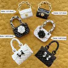 Vestido mini con tirantes de moda y dije de muñeca, 3/1 pieza - Accesorios DIY para decoración de bolsos en miniatura (no se incluye la correa del bolso, se puede hacer DIY como collar o bandolera) - Juego de accesorios de moda adorables para mejorar instantáneamente una casa de muñecas, tamaño en miniatura (consultar el tamaño en las imágenes, tener cuidado para quienes les importe el tamaño)
