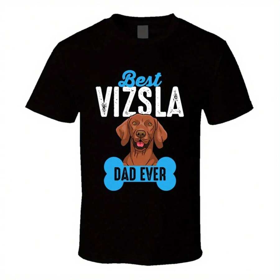 Hot Selling Quality Vizsla Best Dad Ever Father's Day T Shirt - Black - View 1