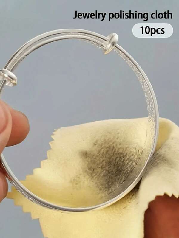 10 Stücke Poliertuch für Schmuckpflege, Halsketten Reinigungstuch, Ring- und Armband Silberbesteck Abwischtuch, Reinigungs- und Antioxidationspoliertuch