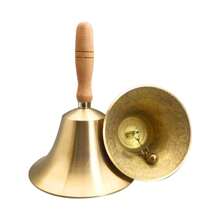 Cloche à main super forte - Cloche d'appel en laiton massif pour personnes âgées à la maison, mariage, dressage d'animaux, bureau, dîner, méditation, enseignement musical et service