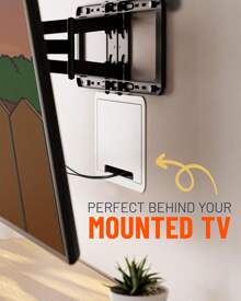 Caja de medios de TV empotrada de 9" - Toma TV empotrada y caja de red - Funciona con Roku, Apple TV, Fire TV Stick y One Connect Mini - Kit de gestión de cables amigable con Wi-Fi