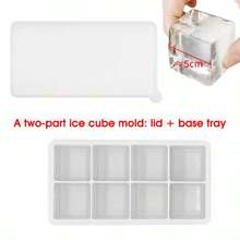 2pcs/Set (1 Ice Clip Included) 15-Cavity Square Silicone Ice Cube Tray With Silicone Lid, Multi-Cavity Silicone Ice Cube Mold, Whiskey Ice Cube Maker - Multicolor - View 21