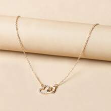Collar colgante con entrelazado de corazón minimalista, joya de regalo para mujeres