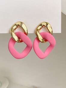 1 Pair Classic Abstract Vintage Street-Style Geometric Patchwork Earrings - Earring - View 4