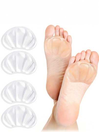 2 Pairs Unisex Transparent Silicone Heel Cushion Pads, Washable Comfortable Insoles For High Heels And Sandals