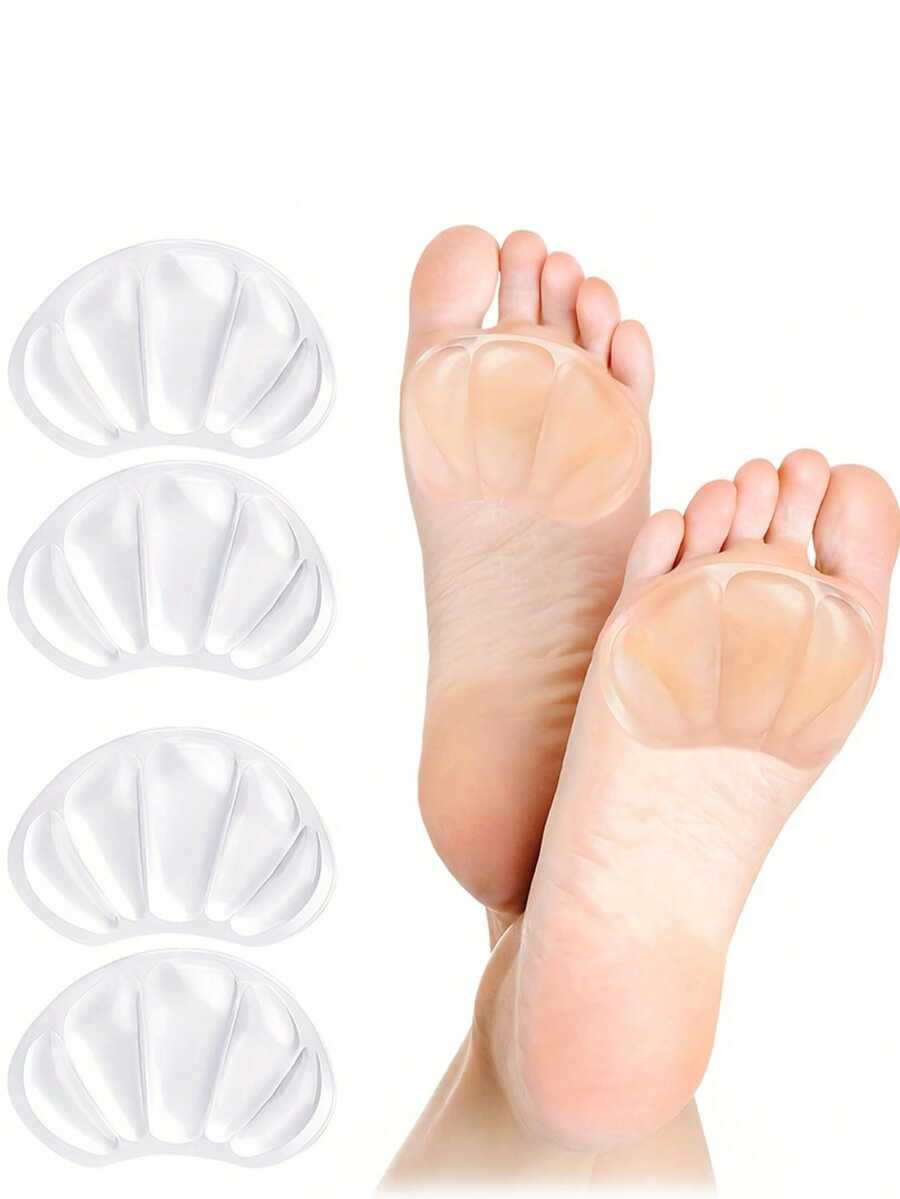 2 Pairs Unisex Transparent Silicone Heel Cushion Pads, Washable Comfortable Insoles For High Heels And Sandals