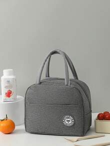 保温便当袋便携式塑料袋午餐盒午餐袋带午餐袋工作和学校午餐盒袋铝箔，储物，厨房收纳袋（图标底部颜色随机）