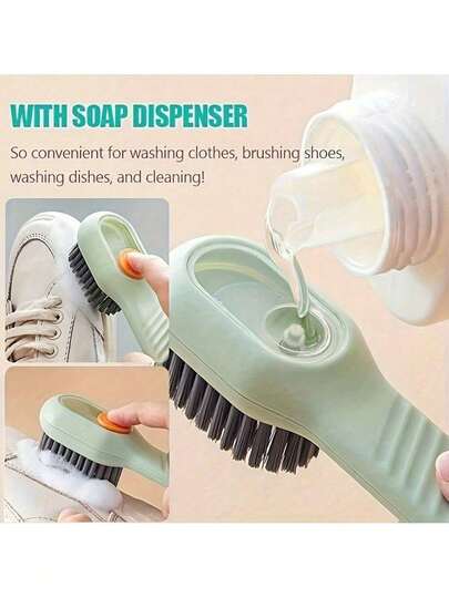 1 Piece, Reusable Multi-Functional Cleaning Brush, Suitable For Shoes, Laundry Room And Household Surfaces, Portable Washing Machine, Suitable For Bathroom, Toilet, Walls And, Supplies, Cleaning Tools