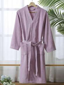 1pc Bathrobe, Unisex Adult Sleepwear, Suitable For Hotel, SPA, All Seasons, Absorbent & Quick Dry, Loose Fit, Multiple Colors, Minimalist Design, Bathroom & Home Essentials Summer Wedding Home Bathroom Decor Back To School - Multicolor - View 27