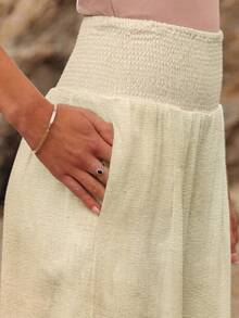 European & American Casual Wide Leg Loose Fit Long Pants, Summer New Arrival - Apricot - View 4