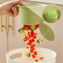 1pc Plastic Hanging Sink Drain Basket, Self-Cleaning Push-In Automatic Tilting Kitchen Sink Food Waste Collector, Bottom Removable For Easy Installation And Disassembly