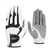 1 pièce Gant de golf fin, microfibre à doigts complets, antidérapant, respirant, durable, convient aux hommes et aux femmes, applicable pour le golf, le cyclisme, la course, le fitness, pour la main gauche ou droite - Blanc (main gauche) - Voir 1