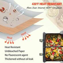 New-2025-  Foodi Air Fryer Liners,  Air Fryer Liners Disposable,  DZ071 Foodi  Dual Air Fryer Parchment Paper Liners, Rectangular Airfryer Paper Liners, Rec 2 Basket Liners - 225pcs Rectangular - 查看 6