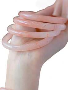 1 件桃花色仿玉手链，甜美百搭玉手链，适合 75 公斤以下女性（手工制作，表面略有痕迹，细圆款手链易碎） - 桃花色 - 查看 6