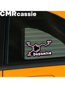 1 autocolant auto din vinil cu moleculă de dopamină - impermeabil și rezistent la soare, pentru iubitorii de autocolante, aplicabil pe geamuri și bare de protecție - PVC durabil, potrivit pentru mașini, motociclete, laptopuri etc.