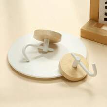 1/3件胡桃木门后挂钩强力粘性挂衣架墙壁单钩免打孔衣服粘钩单钩