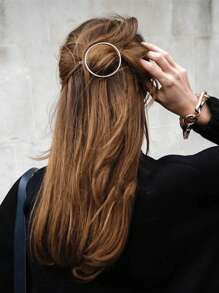 2 Peças/1 Peça/Conjunto Clipes de Cabelo Retrô Elegantes de Liga de Zinco Redonda - Clipe de Cabelo Forte e Antiderrapante para Mulheres e Meninas, Presilhas de Estilo Francês para Coque/Coque, Dourado e Prata (Para Cabelo Fino/Grosso)
