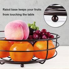 2 Tier Countertop Fruit & Vegetable Basket Bowl Organizer With Banana Hooks, Space Saving Multifunctional Kitchen Rack, Fruit, Vegetable, Bread, Snack Storage Decorative Hanging Shelf, Hangable Room Tree Hanging Metal Rack Decoration Hanger - 2層水果架+香蕉掛鉤 - 查看 5