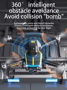 Drone, Cámara Dual HD, Fotografía Aérea, Quadricóptero de 4 Ejes, Aeronave Plegable, Estabilización de Flujo Óptico, Motor Sin Escobillas, Juguete de Avión Control Remoto, Accesorios de Color Aleatorio - Multicolor - Ver 5