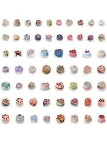 60pcs/Set Cartoon Cake Doodle Stickers For Party Decoration, Phone Case, Car, Luggage - Multicolor - View 3
