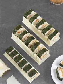 3 件套寿司制作工具，适合初学者 - DIY 寿司模具套装、便当盒配件、日式家庭厨房用具 | 防滑、易清洁、可重复使用（心形、圆形、方形寿司模具） - 彩色 - 查看 4