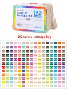 Set de 9 marqueurs de peinture acrylique, pointe souple grande capacité, macaron minimaliste, gris, marron, coloré, noir, convient pour les livres de coloriage, la peinture d'étudiants, le dessin de bandes dessinées, l'art sur papier non transparent, le graffiti DIY, les crayons de couleur, les pierres, le verre, la céramique, les métaux, 126 couleurs disponibles, indispensable pour la rentrée scolaire - Multicolore - Voir 31