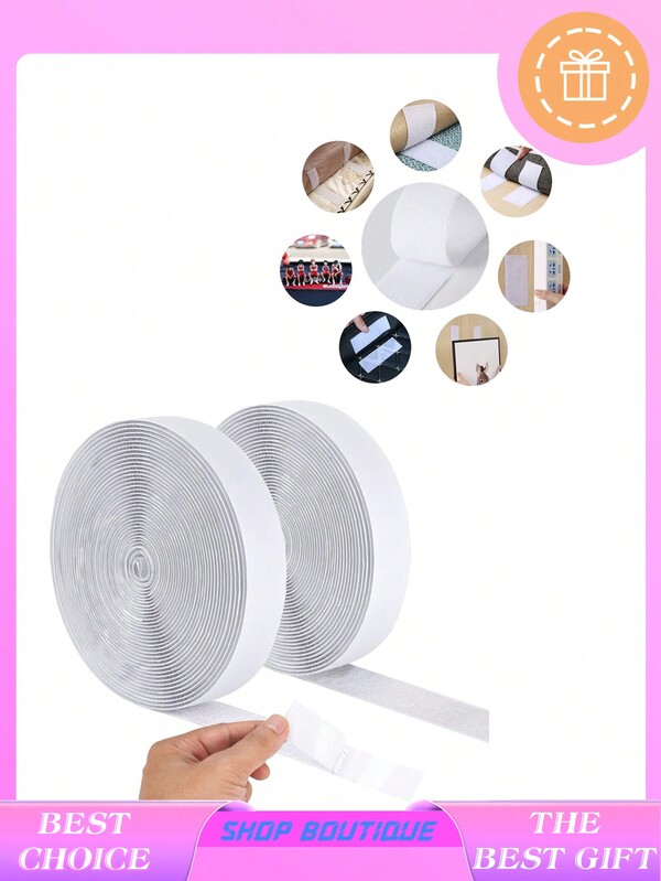 Double-Sided Hook And Loop Fastener Tapes With Adhesive Backing, Friction-Free, Suitable For Carpets, Window Screens, Hanging Decorations, Car Accessories, Sofa Cushions, Sockets, Tablecloths, Remote Controls And Various Other Items