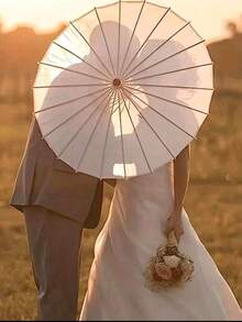 10pcs/6pcs/4pcs/1pc Multiple Specifications, Unfolded Into 30cm Diameter, 40cm Diameter /60cm Diameter/Festival Wedding Decoration And Accessory Paper Umbrellas - Handcrafted Traditional Bridal Umbrellas - Elegant Photo Props And Party Accessories, No Electricity Required - White - View 10