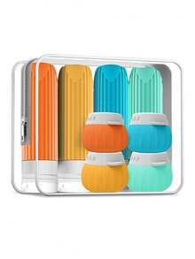 8pcs Travel Washing Silicone Bottles, Squeeze-Type Portable Bath Bottles, Skin Care Product Sub-Bottles, A Set Of Practical Travel Gadgets, 90ml And 40ml Large Capacity, Convenient For Travel, The Store Will Give You The Same Storage Bag Bag For School School Accessories School Stuff