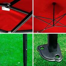 Carpa toldo plegable con paredes tamaño 3x45 metros lona impermeable resistente para exteriores protección contra sol y lluvia fácil instalación desmontable portátil ideal eventos jardín terraza camping fiestas reuniones uso comercial multifuncional durable accesorios toldos - Rojo - Ver 5
