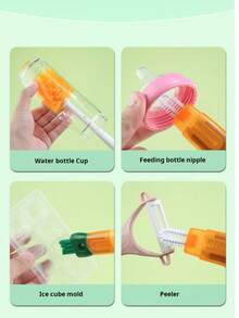 5合1多功能刷子套装，长柄胡萝卜刷，奶瓶刷，杯子清洁刷，适用于清洁保温瓶 - 彩色 - 查看 13