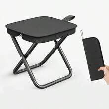 1 Stück tragbarer faltbarer Stuhl, geeignet für Teenager, Eisenlegierung-Rahmen, faltbarer Outdoor Picknick Camping Hocker, leichter Reisesitz, Angelzubehör, mit Tragetasche