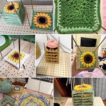 3.94英寸/7.87英寸/11.81英寸木制针织挡板格子钩针挡板垫，适用于披肩、围巾、袜子、毛衣和DIY手工项目钩针配件礼物 - 原木色 - 查看 6