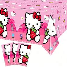 Sanrio Sanrio 10pcs Pink Kitty Disposable Table Cover, Home Party Supply, Christmas Tableware Decoration