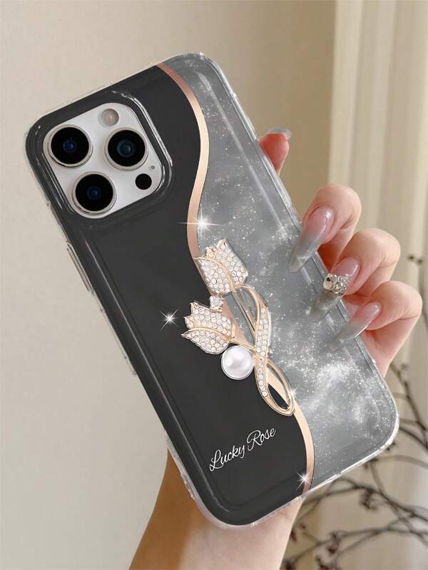 Flower 1pc Original Cartoon Illustrated Phone Case For Galaxy/ 16 Pro/11/12/13/14/15, Protective Cover, Personalized Gift