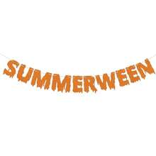 Summerween Banner, Summer Halloween Party Decorations, Halloween In Summer Decor - Orange - View 1