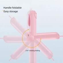 Mini ventilatore portatile, ricaricabile USB, 3 velocità regolabili, pieghevole, ventilatore manuale personale per ciglie per ragazze e donne, per viaggi, all'aperto, 500mAh, stile casuale