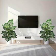 Grande foglia di taro tropicale artificiale, adatta per la decorazione di interni di casa e ufficio, materiale in plastica durevole, decorazione per Ognissanti - Verde - Visualizzare 3