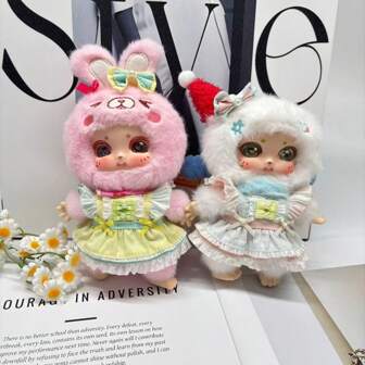 1 pieza Vestido de princesa reemplazable de 17cm para muñeca de peluche en caja ciega de generación 1 y 2, mono de colores (solo se venden las ropas)