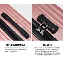 SUN YEE Mazam 3PCS Luggage Suitcase Trolley Set Travel TSA Lock Storage ABS Case Pink