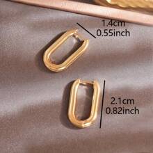 Chic Minimalist Square Hoop Earrings - Hypoallergenic Geometric Earrings Design, Perfect For Casual Wear And Everyday Style