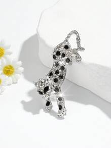 1pc Luxury Crystal Studded Leopard Shape Brooch Pin, Fashionable Unisex Accessory For Daily Wear & Party Decoration Backpack For School