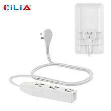 CILIA 1/2 件装延长线，带 3 个插座，3 英尺长，超薄墙插，适用于家用电器 - 查看 8