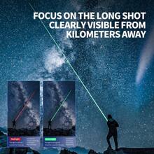 10000m USB Charging Green Laser Torch Green Laser Pointer Long-Distance High Power Rechargeable Handheld With Starry Sky Cap And Adjustable Focus Laser Pen Pet Cat Hand Laser Light Outdoors Camping