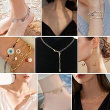 1 件（5-15 厘米）金色项链延长器，合金项链延长器，适用于项链、手链、脚链和各种 DIY 珠宝制作的精致项链延长链套装