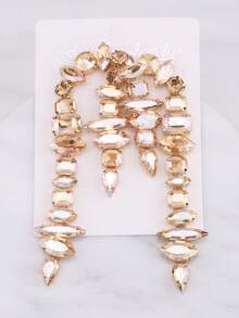 sehuoran 情人节礼物吊坠耳环闪亮流苏设计镶嵌水钻搭配日常服装派对配饰奢华珠宝 - Style 1 - 查看 7