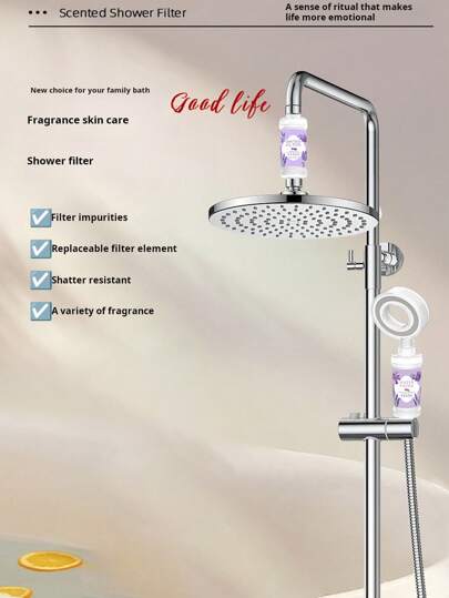 1 pieza - Filtro para cabezal de ducha/baño, prefiltro para cabezal de ducha, dispositivo de descloración y humectación del agua del grifo del hogar, purificador de agua, apto para talla grande del 90% de cabezales de ducha y grifos, fácil de instalar y llevar de viaje